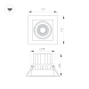 Встраиваемый карданный светильник Arlight MS-VORTEX-BUILT-S117x117-20W Day4000 (WH-WH, 20 deg, 230V) (IP20 Металл) 057917
