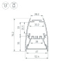 Алюминиевый профиль Arlight LINE-5075-U-HONEYCOMB-2000 BLACK 044885