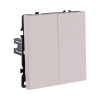 Выключатель кнопочный 2-клавишный 10А/250В, кашемир матовый Kollinger Eclipse EC-025CM