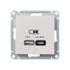 Розетка A + тип-C 45W высокоскор.заряд. QC,PD, мех. Systeme Electric AtlasDesign Беж ATN000229