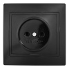 Розетка 2П скрытой установки 16А 250В IP20, черная (керамика) "Дельта" General 477315