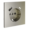 Накладка для розетки с заземлением и защитными шторками, с USB A+C Voltum S70 (шелк) VLS001004