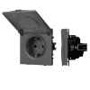 Розетка зк со шторками и крышкой софт-тач серый базальт Arlight SCT-MCP-SFPL-GR (250V, 16A) 054283(1)