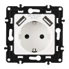 Розетка с заземлением, шторками + 2 USB Arte Milano 217.47-1.white