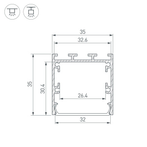 Профиль Arlight LINE-М-3535-2000 WHITE (Алюминий) 054171