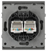 Розетка Эра Arktik 16-3108-06 информационная двойная 2XRJ45 графит Б0070489
