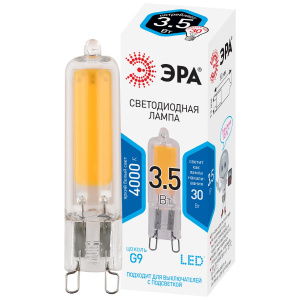 Лампа светодиодная Эра G9 3,5W 4000K LED JCD-3,5W-GL-840-G9 Б0049084