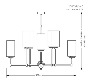 Люстра на штанге Kutek Mood Empoli EMP-ZW-8(N)