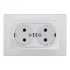 Розетка двойная с/з и шторками Arte Milano SET06-double-40-2 silver