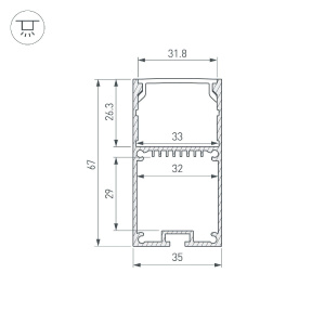 Профиль Arlight LINE-S-3667-3000 ANOD 042902