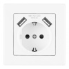 Комплект розетки с/з и шторками + USB и рамкой Arte Milano SET06-1-47-1 white