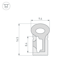 Силиконовый профиль Arlight WPH-FLEX-0817-SIDE-S8-5m WHITE 040268