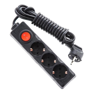Удлинитель (UL-00003608) Uniel 2гн х 3м с/з Standard S-GCD3-3B Black