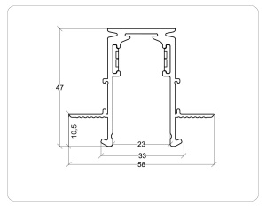 Шинопровод встраиваемый под ГКЛ 9,5мм Ambrella Light Magnetic Standard GL3338-9.5