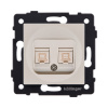Розетка двойная Ethernet RJ45 Cat.6, золотой Kollinger REA-019GD для Aspekt, Eleganz, Reflex