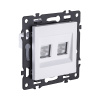 Розетка двойная Ethernet RJ45 Cat.6, белый Kollinger Asthetik AS-018WH