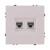 Розетка двойная Ethernet RJ45 Cat.6, кашемир матовый Kollinger Eclipse EC-018CM