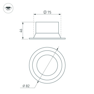 Встраиваемый светильник Arlight MS-BREEZE-BUILT-R82-9W Day4000 (BK, 80 deg, 230V) (IP20 Металл) 035610(1)