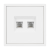 Механизм сдвоенной телефонной розетки Arlight SCT-NOBE-MTL2-SFPL-WH (RJ-11, 4C) (Белый кварц) 054308