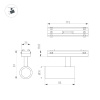 Трековый магнитный светильник Arlight MAG-VIBE-SPOT-R35-8W Day4000-MIX (BK, 24 deg, 48V, TUYA Zigbee) 044168
