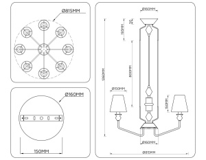 Подвесная люстра Ambrella Light High Light Ceramo Classic LH75403