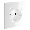 Накладка для розетки с заземлением и защитными шторками, с USB A+C Voltum S70 (белый глянцевый) VLS001001