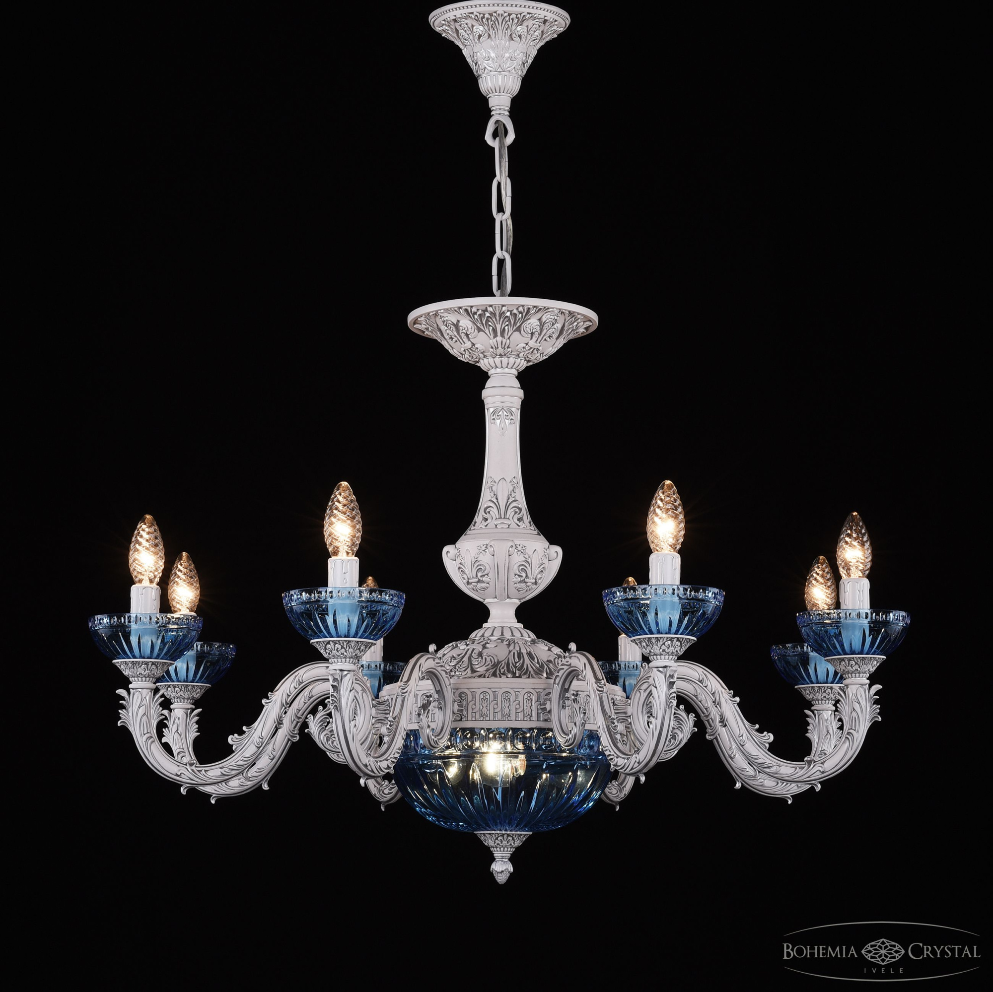 Подвесная люстра Bohemia Ivele Crystal AL79101P/8/250 WMN P Aquamarine/M-1G