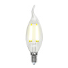 Лампа светодиодная филаментная (UL-00003248) Uniel E14 7,5W 3000K прозрачная LED-CW35-7,5W/WW/E14/CL GLA01TR