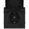 Розетка Эра Galaxy 15-2103-05 c заземлением 2P+E Schuko со шторками с крышкой 16А-250В IP20 антрацит Б0070666