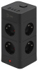 Сетевой фильтр ЭРА TWR-8es-1,5m-4USB-B башня с защитой заземлением с выключателем 8 розеток+4xUSBA+C 1,5м 16А черный Б0069072