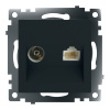Розетка телевизионная и компьютерная RJ-45 Feron GLS00-7106-05 Катрин 49182