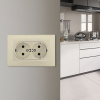 Розетка двойная с/з и шторками Arte Milano SET06-double-40-2 shampan