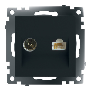 Розетка телевизионная и компьютерная RJ-45 Feron GLS00-7106-05 Катрин 49182