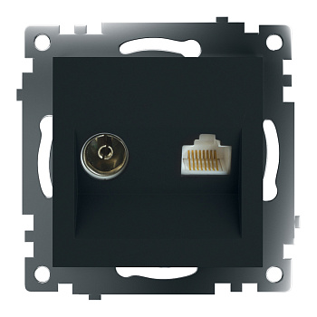 Розетка телевизионная и компьютерная RJ-45 Feron GLS00-7106-05 Катрин 49182