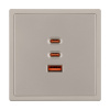 Механизм розетки с быстрой USB зарядкой Arlight SCT-NOBE-MUACC-SFPL-FC-CA (65W, QC3) 061835