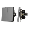 Механизм выключателя двухклавишный непроходной Arlight SWT-TENDO-MK02-PL-GR (230V, 10A) 054060