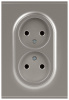 Розетка Эра Arktik 16-2107-07 без заземления двойная 2X2P 16А-250В титан Б0071687
