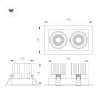 Встраиваемый карданный светильник Arlight MS-VORTEX-BUILT-S250x140-2x30W Warm3000 (WH-WH, 30 deg, 230V) (IP20 Металл) 057766