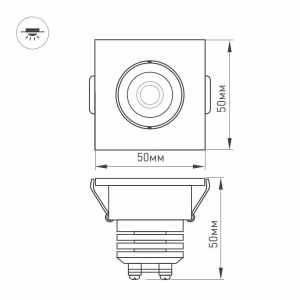 Мебельный светильник Arlight LTM-S50x50WH 5W Day White 25deg