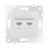 Розетка двойная RJ45 Arte Milano 203.45-2.white