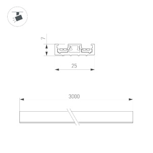 Шинопровод Arlight MAG-VIBE-TRACK-257-3000 (WH) 044506