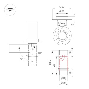 Встраиваемый спот Arlight SP-NUANCE-TRIMLESS-PULL-R35-7W Warm3000 049909