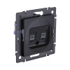 Розетка двойная Ethernet RJ45 Cat.6, черный матовый Kollinger REA-019BM для Aspekt, Eleganz, Reflex