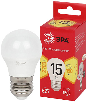 Лампа светодиодная Эра RED LINE LED P45-15W-827-E27 R 15Вт шар Б0070100