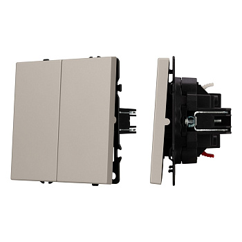 Выключатель проходной 2 кл софт-тач кашемир Arlight SWT-MKP2-SFPL-CA (250V, 10A) 059422(1)