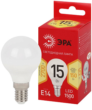 Лампа светодиодная Эра RED LINE LED P45-15W-827-E14 R 15Вт шар Б0070099