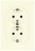 Розетка Эра Galaxy 15-2104-02 с заземлением двойная 2X2P+E Schuko 16А-250В IP20 слоновая кость Б0070679