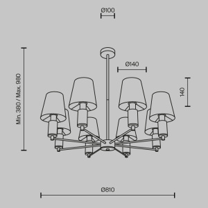 Люстра на штанге Maytoni Lira MOD483PL-08BS
