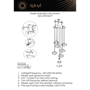 Подвесной светильник Aployt Sacha APL.073.06.07