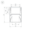 Профиль с экраном Arlight ALU-LINE-DUO-2000 ANOD+OPAL 024188